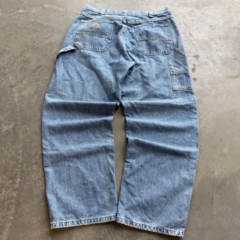 Lee Dungarees Mens Light Wash Carpenter Jeans Denim Relaxed Fit 36x32